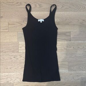 Black Ribbed Tank Top
